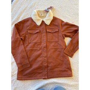 Hang Ten Women's Copper Chore Jacket Sherpa Collar Quilted Lining Size Medium